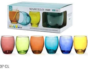 Ποτήρια Marcelo Σετ 6 Χρωμάτων Γυάλινα 37cl 6Τμχ