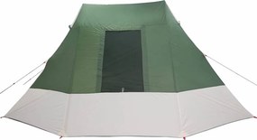 vidaXL Σκηνή Camping 10 ατόμων Αδιάβροχο Πράσινο ταφτάς