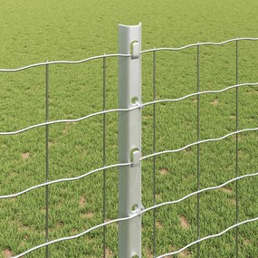 vidaXL Ενσωματωμένος Πόλος Φράχτη 22 τμχ. Ασημί 160 cm