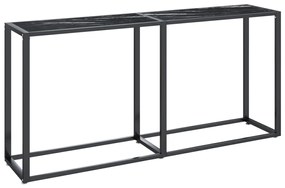 vidaXL Τραπέζι Κονσόλα Μαύρο Όψη Μαρμάρου 160x35x75,5 εκ. Ψημένο Γυαλί