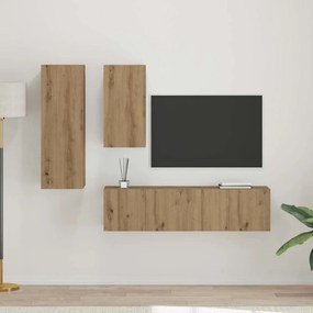 vidaXL Σετ επίπλου τηλεόρασης 4 pcs artisan δρυς 30.5 x 30 x 90 cm