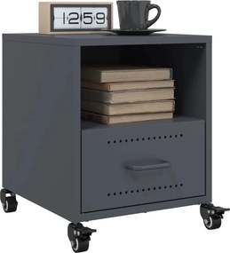 vidaXL Κομοδίνα 2 τεμ. Ανθρακί 36x39x43,5 εκ. από Χάλυβα