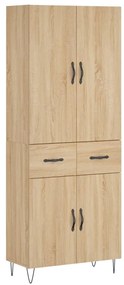 vidaXL Ντουλάπι Sonoma δρυς 69,5 x 34 x 180 εκ. από Επεξεργασμένο Ξύλο