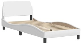 vidaXL Σκελετός Κρεβατιού Χωρίς Στρώμα Zadar Λευκό 100x200 εκ.Συνθετικό Δέρμα