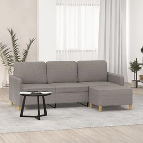 Καναπές Τριθέσιος Taupe 180 εκ. Υφασμάτινος με Υποπόδιο