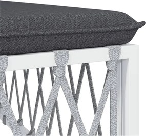 vidaXL Σαλόνι Κήπου Σετ 5 τεμ. Λευκό από Ατσάλι με Μαξιλάρια