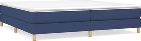 vidaXL Κρεβάτι Boxspring με Στρώμα Μπλε 200x200 εκ. Υφασμάτινο