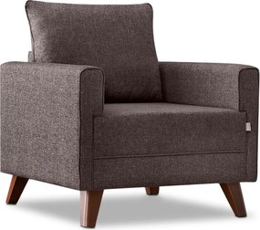 Πολυθρόνα Bella Megapap υφασμάτινη χρώμα καφέ 82x81x85εκ.