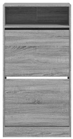 Παπουτσοθήκη Γκρι Sonoma 60x34x116 εκ. από Επεξεργασμένο Ξύλο - Γκρι