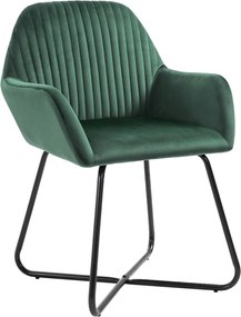 vidaXL Καρέκλες Τραπεζαρίας 4 τεμ. Πράσινες Βελούδινες
