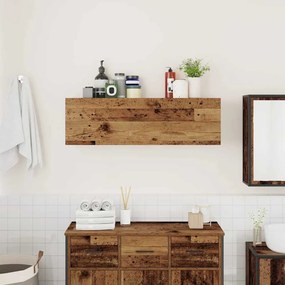 vidaXL Ντουλάπι τοίχου μπάνιου Παλιό ξύλο 100x25x30 cm