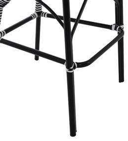 Σκαμπό Αλουμινίου Bamboo Look Με Wicker Μαύρο Λευκό 56x60x126 Εκ.