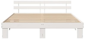 vidaXL Σκελετός Κρεβατιού Λευκό 200 x 200 cm Μασίφ ξύλο πεύκου