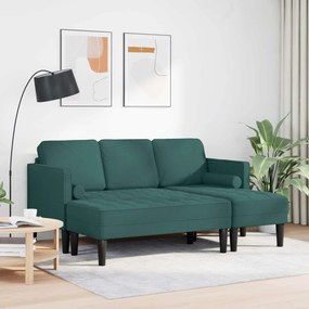 vidaXL Σετ Καναπέ με μαξιλάρι 2 pcs Σκούρο Πράσινο Πολυεστέρας