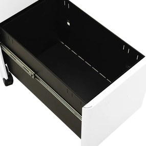 vidaXL Αρχειοθήκη Φορητή Λευκή 30 x 45 x 59 εκ. Ατσάλινη
