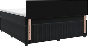 vidaXL Κρεβάτι box spring με στρώμα Μαύρο 180 x 200 cm Βελούδο