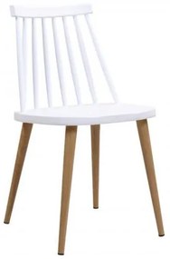 LAVIDA καρέκλα Μεταλλική Φυσικό/PP Άσπρο 43x48x77cm ΕΜ139,1
