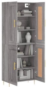 vidaXL Ντουλάπι Γκρι Sonoma 69,5 x 34 x 180 εκ. Επεξεργασμένο Ξύλο
