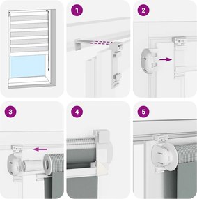 vidaXL Ζέβρα τυφλή Σκούρο Γκρι Πλάτος υφάσματος 40,9 εκ. Πολυεστέρας