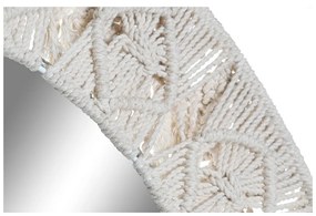 Τοίχο καθρέφτη DKD Home Decor Λευκό Boho Μακραμέ 75 x 2 x 75 cm