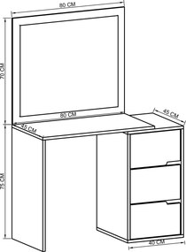 Τουαλέτα Μακιγιάζ Λευκό GECLO 120x45x145