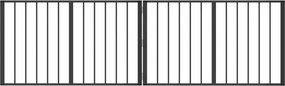 vidaXL Πόρτα Σκύλου 2 pcs Μαύρο 100 x 60 cm Επικαλυμμένος Χάλυβας