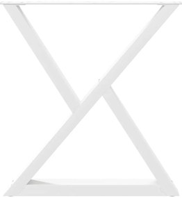 vidaXL Πόδια Τραπεζαρίας 2 τεμ. Λευκά 70x(72-73,3) εκ. Ατσάλι
