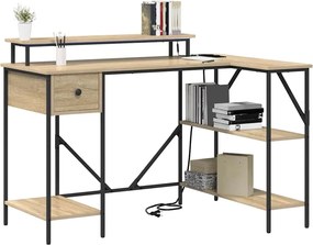 vidaXL Γραφείο Δρύς Sonoma 120 x 79 x 86,5 εκ. Επεξεργασμένο ξύλο