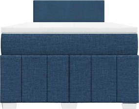 vidaXL Κρεβάτι Boxspring με Στρώμα Μπλε 120x200 εκ. Υφασμάτινο