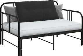 vidaXL Μαξιλάρι Πλάτης Μαύρο 100 x 50 cm Υφασμάτινο Κορντουρά