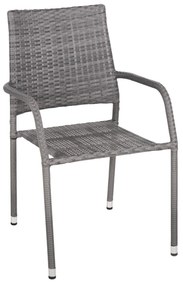 ARMCHAIR OUTDOOR MORNER  METAL-GREY WICKER 55x58x87H.