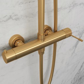 Orabella Terra 10250 Brushed Gold PVD - Στήλη ντους με μπαταρια 2 εξοδων