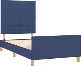 vidaXL Σκελετός Κρεβατιού Χωρίς Στρώμα Μπλε 90x190 εκ. Υφασμάτινο