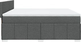 vidaXL Κρεβάτι Boxspring με Στρώμα Σκούρο Γκρι 180x200 εκ Υφασμάτιν
