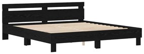 vidaXL Σκελετός Κρεβατιού Μαύρη δρυς 180 x 200 cm Επεξεργασμένο ξύλο