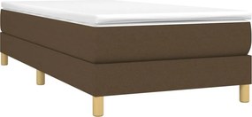vidaXL Κρεβάτι Boxspring με Στρώμα Σκούρο Καφέ 90x190 εκ. Υφασμάτινο