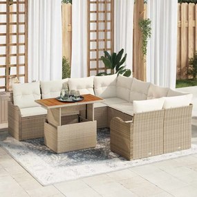 vidaXL Σετ Καναπέ Κήπου με μαξιλάρι 7 pcs μπεζ και κρεμ