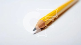 Intra Συλλεκτικό Ξύλινο Παζλ Plywood 4mm - Κίτρινο μολύβι σε άσπρο φόντο Σε Ξύλινο Κουτί - Διαστάσεις: 10x10 cm – 25 κομμάτια