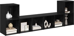 vidaXL Σετ επίπλου τηλεόρασης 4 pcs Μαύρη Οξυά Επεξεργασμένο Ξύλο