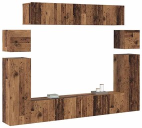 vidaXL Ντουλάπι TV 8 pcs Καφέ 30.5 x 30 x 90 cm Επεξεργασμένο ξύλο