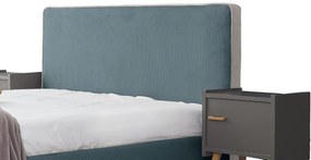 Επενδυμένο Κρεβάτι Ritz-Petrol-90 x 200-Με μηχανισμό ανύψωσης