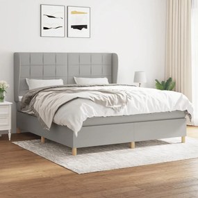 ΚΡΕΒΑΤΙ BOXSPRING ΜΕ ΣΤΡΩΜΑ ΑΝΟΙΧΤΟ ΓΚΡΙ 180X200 ΕΚ. ΥΦΑΣΜΑΤΙΝΟ 3128541