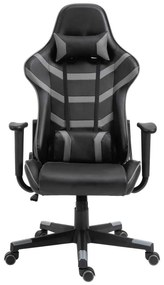 BF9050 Gaming Πολυθρόνα Γραφείου, Ανάκλιση Πλάτης έως 90°, Pu Μαύρο - Γκρι 67x69x124/134cm