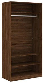 vidaXL Ντουλάπα Καφέ Δρυς 100x50x200 εκ. από Επεξεργασμένο Ξύλο