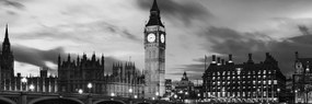 Φωτογραφία του Big Ben στο Λονδίνο σε ασπρόμαυρο - 135x45