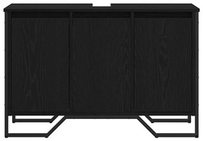 vidaXL Ντουλάπι Λεκάνης Μαύρη Οξυά 91 x 35 x 60 εκ Επεξεργασμένο ξύλο