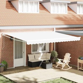 vidaXL Αυτόματη Ανασυρόμενη Τέντα Λευκή 450x300 cm