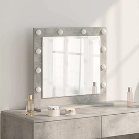 vidaXL Καθρέφτης Vanity με LED Φώτα Γκρι Σκυρόδεμα 60x55x18 εκ.