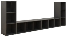 vidaXL Έπιπλα Τηλεόρασης 4 τεμ. Γκρι 107 x 35 x 37 εκ. από Μοριοσανίδα