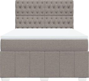 vidaXL Κρεβάτι Boxspring με Στρώμα Taupe 140x200 εκ. Υφασμάτινο
